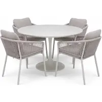 AVH-Collectie Joshua Flair dining tuinset 5-delig latte 120xH75cm