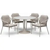 AVH-Collectie Sandora Flair dining tuinset 5-delig latte 120xH75cm