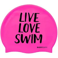 Buddyswim Live Love Swim Silicone Zwembadmuts Roze