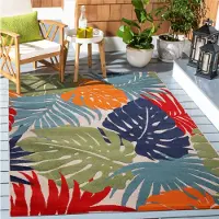 Muratap Binnen en buiten vloerkleed floral outdoor laagpolig tapijt 140x200 cm