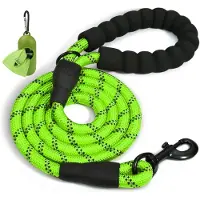 BOTC Hondenriem - Reflecterende - Met Poepzakjeshouder - 2 Meter - Fluorescerend groen