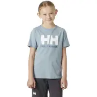 Helly Hansen Logo Jr T-shirt Met Korte Mouwen Blauw,Grijs 8 Years Kinderen