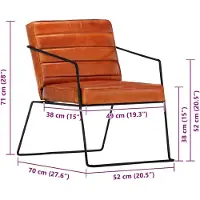 vidaXL Fauteuil echt leer tan