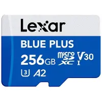 Lexar microSDHC Blue Plus UHS-I met SD-adapter, tot 170 Mo/s in lezen C10/A2/U3 (V30) 256 Go