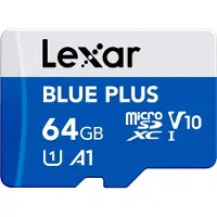 Lexar MicroSDHC Blue Plus UHS-I 64GB V30 Read 100MB/s With SD Adapter