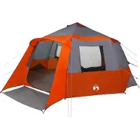 vidaXL Cabin Tent 12-Person met dak Grijs en Oranje 500 x 500 x 294 cm