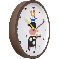 Nextime Wall clock-30 cm-Plastic-Brown/White-'FarmTime'