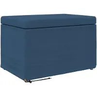 vidaXL Kruk Blauw 61 x 41 x 40 cm Stof en Geëngineerd Hout