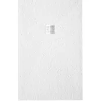 ZEZA Grade douchevloer - 90x170cm - antislip - antibacterieel - mineraalmarmer - rechthoek - mat wit 400000000000020015