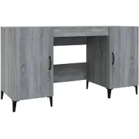 vidaXL Bureau, grijs Sonoma, 140x50x75 cm, houtvezel
