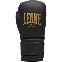 Leone1947 Black&gold Leather Artificial Boxing Gloves Zwart 10 oz M