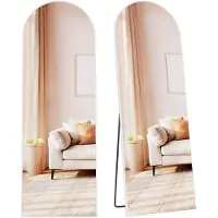 Famanu Gebogen spiegel - Over de volledige lengte - 160 x 50 cm - Lichtgoud