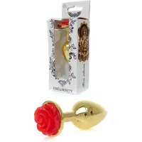 Bossoftoys Anaal - Goud - Plug - Buttplug - Rozenblad - Rood - 64-00125