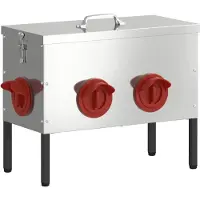 vidaXL - Kippenvoerbak - Zilver - 42 - x - 20,5 - x - 33 - cm - 15 - kg - Gegevens - staal