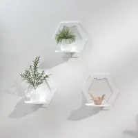 Vintage wandmontage, stabiele plank voor presentatie, voor woonkamer, badkamer, keuken, 29 x 29 x 18 cm , set of 3