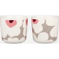 Marimekko - Oiva Unikko - Mok - Zonder oor - 20cl - Roze beige - Set van 2