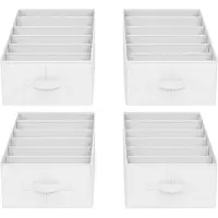 Songmics Kledingkastorganizer set van 4 – Opvouwbaar met 6 vakken – 42 x 30 x 17 cm – Wolkenwit