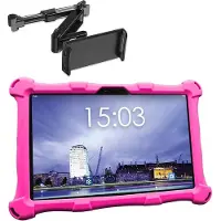 AngelTech OnderwegPakket XL – Kindertablet XL Roze + Tablethouder - Kindertablet Vanaf 3 Jaar – Kinder Tablet – Kids Tablet - Tablet voor Kinderen