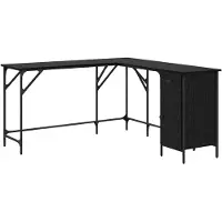 vidaXL Bureau, zwart, eikenlook, houtvezel