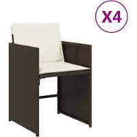 vidaXL Tuinstoelen 4 st met kussens poly rattan bruin
