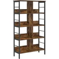 vidaXL Boekenplank 8-laags 82 x 32 x 144.5 cm Bewerkt hout Rook Eiken