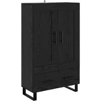 vidaXL Highboard Zwart Eiken 69,5 x 31 x 115 cm Bewerkt hout