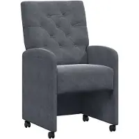 vidaXL Eetkamerstoelen met wielen 2 st Fluweel Donkergrijs