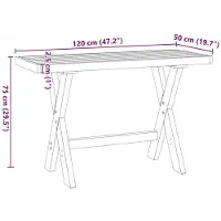 vidaXL Bureau NOAIN X-vormige poten 120x50x75 cm massief hout