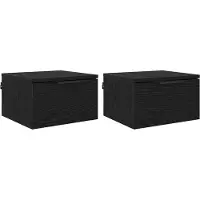 vidaXL Nachtkastje 2 st Zwart Eiken 34 x 30 x 20 cm Bewerkt hout