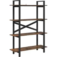 vidaXL Boekenplank 4-laags 100 x 33.5 x 64 cm Bewerkt hout Rook Eiken