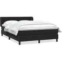 vidaXL Boxspring met matras fluweel zwart 160x210 cm