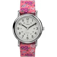 Timex Weekender Seasonal Kwarts Analoog Horloge Roze Case: 100% Brass And Llb| Bracelet: 100% Fabric 31 mm TW2V61400Z1, TW2V61500Z1