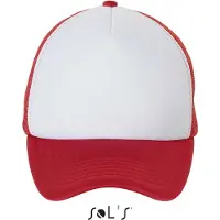 Sols Unisex Bubble Contrastcap (Wit/rood)