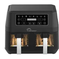 Little Balance 8765 - dubbele Airfryer - 2 x 4.5 liter inhoud - 2460 Watt - 8 programma's - PFAS vrij