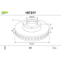 Valeo 197317 Remschijf