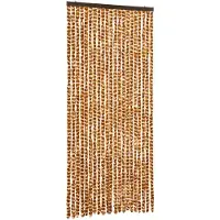 vidaXL Vliegengordijn 90x200 cm chenille okerkleurig en wit