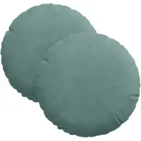 vidaXL Zitkussens 2 st Fluweel Zeegroen Ø30 x 13 cm