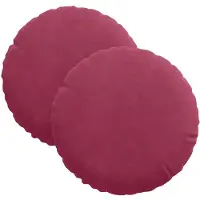 vidaXL Zitkussens 2 st Fluweel Wijnrood Ø30 x 13 cm