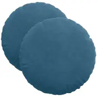vidaXL Zitkussens 2 pcs Blauw Ø 40 x 13 cm Fluweel