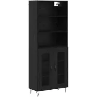 vidaXL Highboard 2 st Zwart Eiken 69,5 x 34 x 180 cm