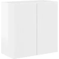 vidaXL TV Wandkast 59,5 x 31 x 60 cm Hoogglans wit Bewerkt hout