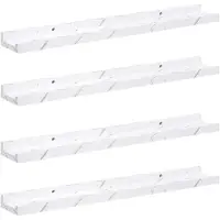 vidaXL Wandplank Muurmontage 4 st Wit Marmer 60 x 9 x 3 cm
