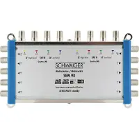 Schwaiger SEW98 531 Satelliet multiswitch Ingangen (satelliet): 9 (8 satelliet / 1 terrestrisch) Aantal gebruikers: 8 Standby-functie
