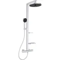 Ideal standard ALU+ - Doucheset met thermostaat, diameter 26 cm, 2 jets, zilver BD583SI
