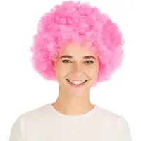 Dressforfun - pruik clown Afro pink - verkleedkleding kostuum halloween verkleden feestkleding carnavalskleding carnaval feestkledij partykleding - 300717