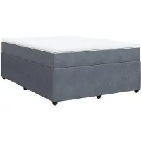 vidaXL Boxspring met matras fluweel donkergrijs 140x200 cm