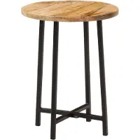 vidaXL Salontafel 35x35x45 cm massief mangohout en ijzer