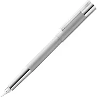 Lamy scala zilver vulpen - vulpen van geborsteld roestvrij staal & hoogglans verchroomde greep en clip - penpunt maat M - elegant, minimalistisch ontwerp - incl. inktpatroon T 10 blauw - rechtshandig
