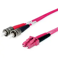 Telegärtner Duplex-adapterkabel 50/125 OM4, 2x ST-connector, 1x LC duplex-connector, paars, 5 meter