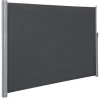Songmics Uitschuifbare zijluifel voor in de tuin, antraciet / 180 X 400 cm / 11,3 kg